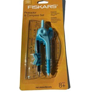 Fiskars Protracter And Compass Set New